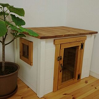 ハンドメイド 犬小屋のおしゃれなアレンジ・飾り方のインテリア実例 
