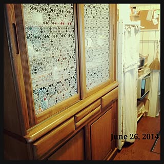 食器棚 目隠しシートのおしゃれなアレンジ 飾り方のインテリア実例 Roomclip ルームクリップ