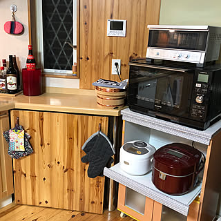 部屋全体/炊飯器置き場/お櫃/オーブントースター/サンヨーの炊飯器/炊飯器のインテリア実例 - 2018-05-11 20:31:46
