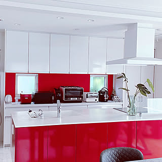 キッチン 赤黒のインテリア実例 Roomclip ルームクリップ