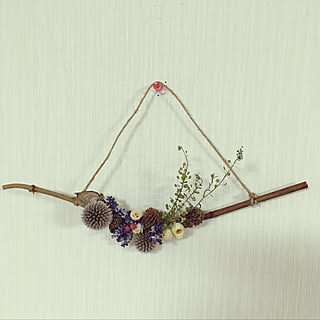 壁/天井/リース 手作り/自家製ドライフラワー/ハンドメイド作品/いいね、コメントありがとうございます。...などのインテリア実例 - 2017-11-03 23:32:53