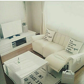 女性の、2LDK、家族住まいの「リビング」についてのインテリア実例