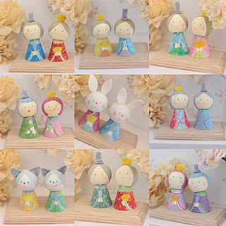 机/アクリル絵の具/雛人形/ハンドメイド雑貨/人形...などのインテリア実例 - 2020-01-22 17:06:46