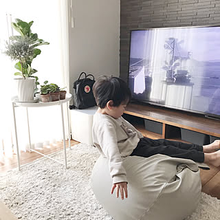 スタイリスオニオン/ビーズクッション/グリーンのある暮らし/インスタ→yu_kkky/四角い家...などのインテリア実例 - 2020-02-24 21:24:46