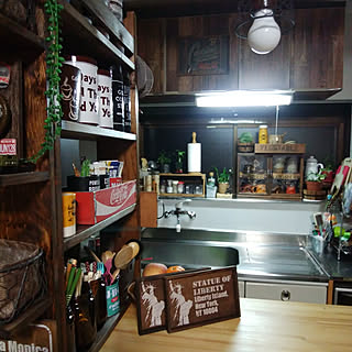 キッチン/観葉植物のある暮らし/茶色ばっかり…/ブラウンが好き/狭いながらも楽しい我が家♪...などのインテリア実例 - 2017-12-28 18:00:43