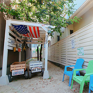 ウッドフェンスdiy 西海岸インテリアのインテリア 手作りの実例 Roomclip ルームクリップ