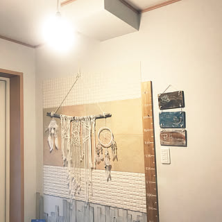 壁/天井/身長計DIY/マクラメタペストリー/エコカラットタイル/ハンドメイド作品♪...などのインテリア実例 - 2017-12-10 16:55:03