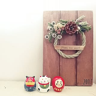 机/お正月/朝の1枚/しめ縄/大人可愛い/kurumichocoちゃん♡...などのインテリア実例 - 2016-12-30 08:31:31