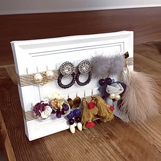 棚/ピアス収納/10分でできる/ダイソー/DIY...などのインテリア実例 - 2017-01-05 10:17:52