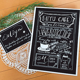 机/cafe風に憧れて♥/素敵過ぎる♡/感動してます❤︎/Cafeボード♥...などのインテリア実例 - 2018-02-17 11:18:53