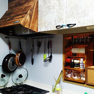 キッチン/DIY　/OSMOCOLOR/男前×レトロ/壁紙DIY...などのインテリア実例 - 2016-05-31 01:33:37