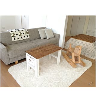 部屋全体/ナチュラル/DIY/イイネ.コメ.フォロー感謝です◡̈ */テーブルDIY...などのインテリア実例 - 2017-01-12 08:15:24