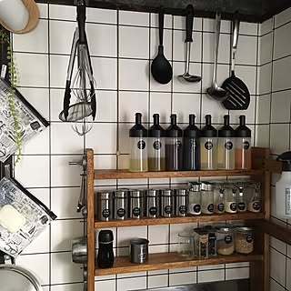 キッチン/リメイク/100均/ラベルシール/モノトーン...などのインテリア実例 - 2016-12-28 21:55:09