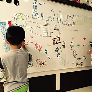 ホワイトボード お絵かきコーナーのインテリア実例 Roomclip ルームクリップ