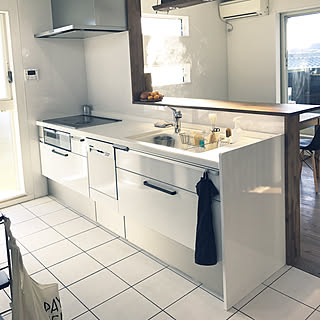 キッチン/モノトーン/シンプル/無印良品/セリア...などのインテリア実例 - 2017-11-01 08:16:05