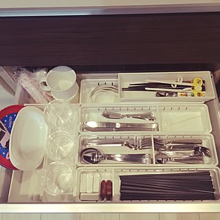 キッチン/こどもと暮らす/カトラリー収納/新築一戸建て/二階キッチン...などのインテリア実例 - 2016-09-03 03:36:20