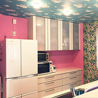 ピンク 空柄の壁紙のインテリア実例 Roomclip ルームクリップ
