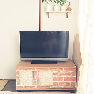 テレビボード レンガシートのインテリア実例 Roomclip ルームクリップ
