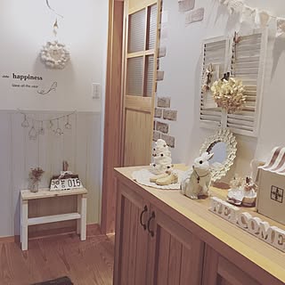 玄関/入り口/ナチュラルインテリア/クリスマスディスプレイ/クリスマス/建売住宅...などのインテリア実例 - 2016-11-09 10:31:49