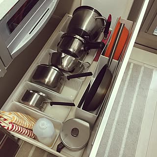 キッチン/コンロ下収納/無印良品/IKEA/100均...などのインテリア実例 - 2015-10-25 07:07:28