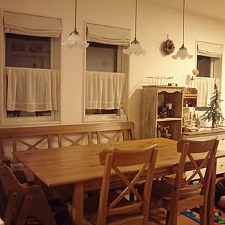 3coinsのカフェカーテン Ikeaのダイニングテーブルのインテリア実例 Roomclip ルームクリップ