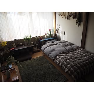 部屋全体/変わりばえなし/ヒヤシンス水耕栽培/花のある暮らし/無印良品...などのインテリア実例 - 2017-02-21 17:12:40