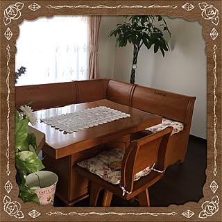 部屋全体/ダイニングテーブル/カリモク家具/ベンチチェアー/パキラ...などのインテリア実例 - 2017-04-15 16:22:04