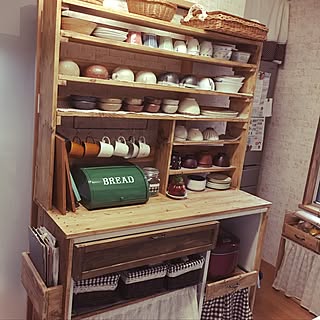 棚/ブレッドケース/ホーロー雑貨/見せる収納に憧れる/板壁大好き♡...などのインテリア実例 - 2017-07-19 06:09:28