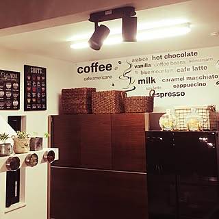 キッチン/IKEAのくっ付くスパイス入れ/換気扇上スペース/カフェ風/ウォールステッカー☆/家電スッキリ...などのインテリア実例 - 2017-02-11 12:08:00