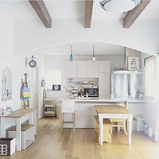 部屋全体/ナチュラルカントリー/化粧台/ダイニング/アーチ壁...などのインテリア実例 - 2017-04-25 06:54:31