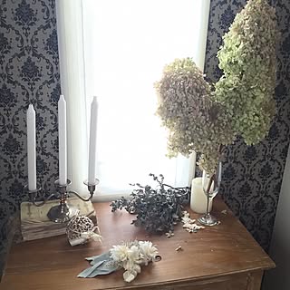 玄関/入り口/ピラミッド紫陽花/IG→millefleur_m/ハンドメイド/handmade...などのインテリア実例 - 2015-10-19 09:20:39