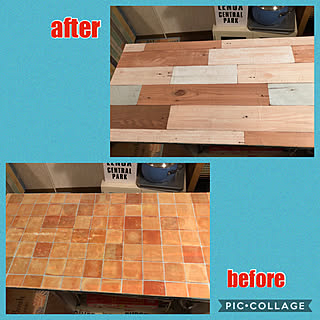 キッチンカウンター/海を感じるインテリア/前より分厚い/板壁風リメイクシート/ダイソーリメイクシート...などのインテリア実例 - 2020-01-21 14:51:36