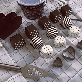 キッチン/バレンタイン/ハート/白黒病/100均...などのインテリア実例 - 2017-02-08 06:59:45