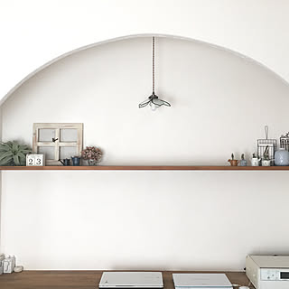 PCコーナー/ワークスペース/パソコンスペース/ペンダントライト/フレンチナチュラル...などのインテリア実例 - 2020-02-23 12:40:59