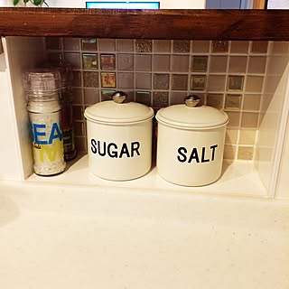 キッチン/名古屋モザイクタイル/キラキラタイル/調味料ニッチ/調味料入れ...などのインテリア実例 - 2016-09-28 12:47:07