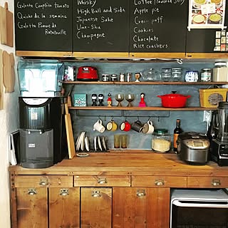 キッチン/カウンター下のゴミ箱/つり戸棚の扉リメイク/ルクルーゼ/バイタミックス...などのインテリア実例 - 2016-05-28 13:45:06