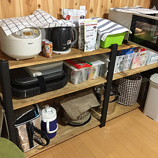 キッチン/半注文住宅/建売住宅/オシャレではない普通の/お父さん作の棚...などのインテリア実例 - 2017-09-10 08:36:59