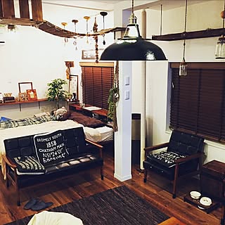 部屋全体/カリモク/ヘッドボードDIY/カリモク60/ウッドブラインド/プラントハンガー...などのインテリア実例 - 2016-06-27 20:31:17