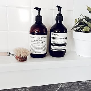 棚/大理石調インテリアシート/連投すみません/キッチンまるごと改装しました♡/Iris Hantverk...などのインテリア実例 - 2016-11-17 14:12:04