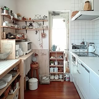 キッチン/山善収納部/ナチュラルアンティーク/朝の1枚/ブログやってます(*Ü*)...などのインテリア実例 - 2017-02-22 08:16:26