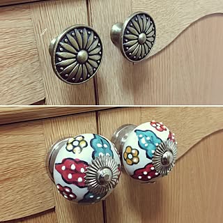 食器棚リメイク 取っ手交換のインテリア実例 Roomclip ルームクリップ