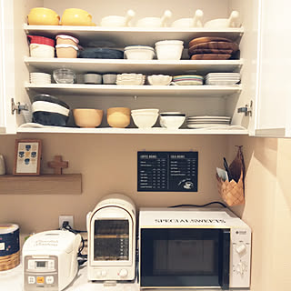 キッチン/片付けやすい/食器/壁に取り付けれる棚/無印良品 壁に付けられる家具...などのインテリア実例 - 2020-02-24 17:00:58