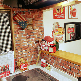 キッチン/アメリカン雑貨/コカコーラ/アメリカン/アメリカン雑貨が好き...などのインテリア実例 - 2017-08-21 20:50:52