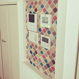 コラベルタイル柄の壁紙のインテリア実例 Roomclip ルームクリップ
