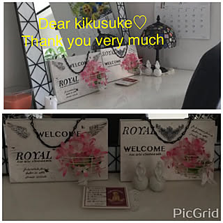 机/おはな♡/勝手にいいね&フォローごめんなさい/ウエルカムボード/kikusuke ちゃんの作品...などのインテリア実例 - 2018-08-30 18:22:29