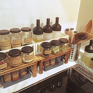 キッチン/オイルボトル/スパイスボトル/スパイス収納/リピート品...などのインテリア実例 - 2017-06-18 23:02:06