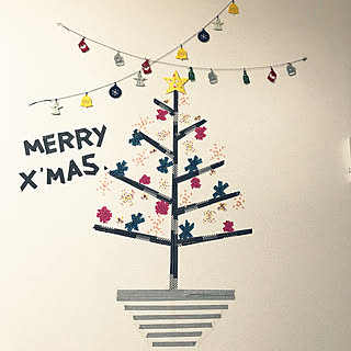 リビング/クリスマス飾り/クリスマス/マスキングテープ/マスキングテープ　壁...などのインテリア実例 - 2017-12-11 22:49:36