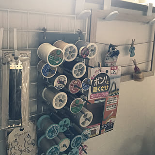 棚/キャンドゥ/Daiso/ボビン収納/ポン!と置くだけコーナーフック...などのインテリア実例 - 2018-04-13 16:46:07
