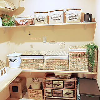 かご収納/いいね!ありがとうございます◡̈♥︎/建売を自分好みに♡/自然素材が好き/ウォーターヒヤシンス...などのインテリア実例 - 2018-10-13 21:52:37