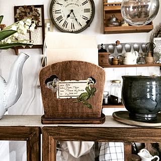 キッチン/100均リメイク/ダイソー/ペーパーナプキンホルダー/リメイク...などのインテリア実例 - 2015-08-19 23:43:00